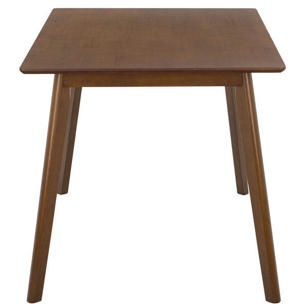 Amelin Dining Table With Warm Wood Grain Finish, Durable Mdf Top & Solid Rubberwood Base, 48"
