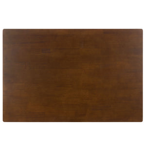 Amelin Dining Table With Warm Wood Grain Finish, Durable Mdf Top & Solid Rubberwood Base, 48"