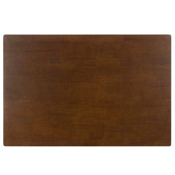 Amelin Dining Table With Warm Wood Grain Finish, Durable Mdf Top & Solid Rubberwood Base, 48"