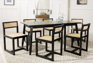 Safavieh Bernice Cane Dining Chair - Elegant Minimalist Design With Ergonomic Comfort For Modern Spaces Black/Natural DCH9502B