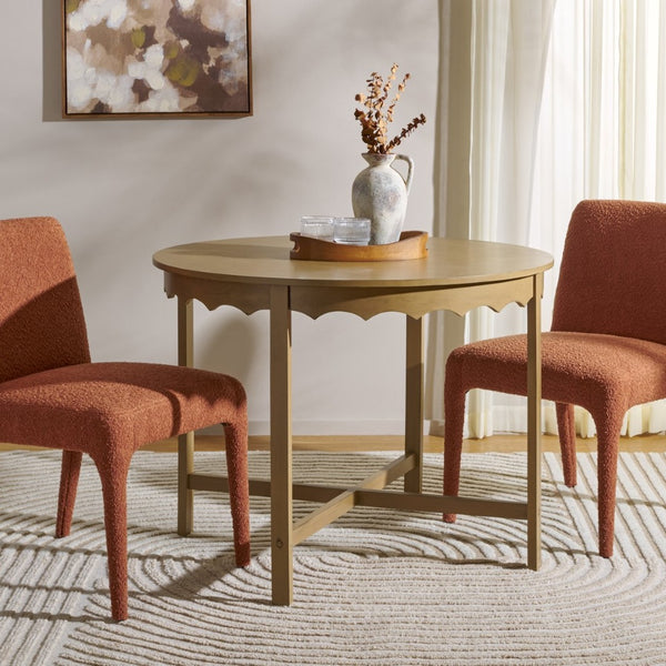 Safavieh Seraphina Round Dining Table – Classic Style For Inviting Gatherings, Perfect For Any Decor Setting Desert Brown DTB5700B