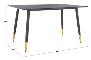 Safavieh Acre Dining Table - Contemporary Black & Gold Design, Durable Mahogany, Perfect For Modern Dining Spaces DTB5800A