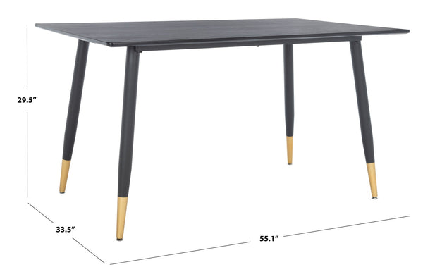 Safavieh Acre Dining Table - Contemporary Black & Gold Design, Durable Mahogany, Perfect For Modern Dining Spaces DTB5800A