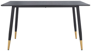 Safavieh Acre Dining Table - Contemporary Black & Gold Design, Durable Mahogany, Perfect For Modern Dining Spaces DTB5800A