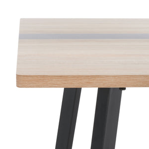 Safavieh Leith Dining Table - Mid-Century Scandinavian Design With Natural Wood & Bold Black Accents, Seats 6 DTB5801A