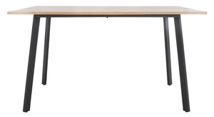 Safavieh Leith Dining Table - Mid-Century Scandinavian Design With Natural Wood & Bold Black Accents, Seats 6 DTB5801A