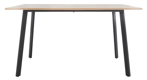 Safavieh Leith Dining Table - Mid-Century Scandinavian Design With Natural Wood & Bold Black Accents, Seats 6 DTB5801A