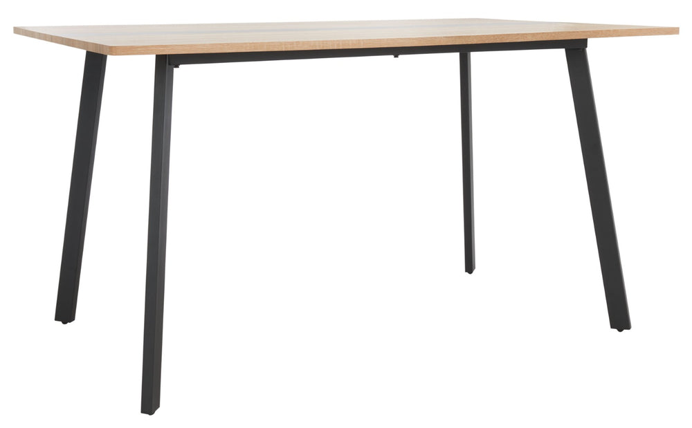 Safavieh Leith Dining Table - Mid-Century Scandinavian Design With Natural Wood & Bold Black Accents, Seats 6 DTB5801A