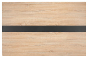 Safavieh Leith Dining Table - Mid-Century Scandinavian Design With Natural Wood & Bold Black Accents, Seats 6 DTB5801A