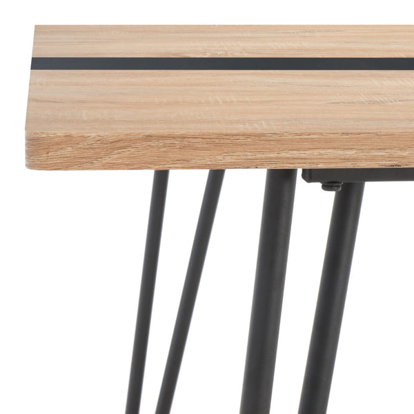 Safavieh Alarick Dining Table - Retro-Industrial Design With Asymmetrical Legs And Striking Black Stripe Finish DTB5802A