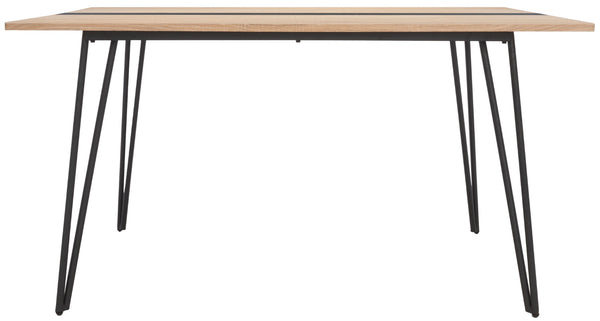 Safavieh Alarick Dining Table - Retro-Industrial Design With Asymmetrical Legs And Striking Black Stripe Finish DTB5802A
