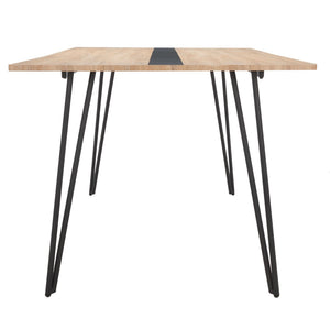 Safavieh Alarick Dining Table - Retro-Industrial Design With Asymmetrical Legs And Striking Black Stripe Finish DTB5802A