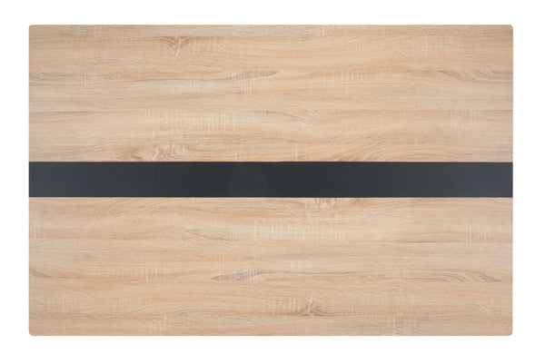 Safavieh Alarick Dining Table - Retro-Industrial Design With Asymmetrical Legs And Striking Black Stripe Finish DTB5802A