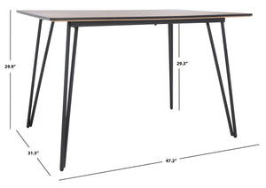 Safavieh Lexzandra Dining Table - Retro-Industrial Charm With Mixed-Leg Design For Modern Elegance & Style DTB5805A