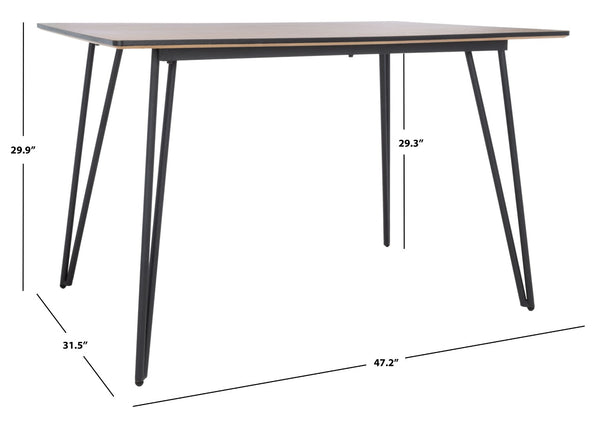 Safavieh Lexzandra Dining Table - Retro-Industrial Charm With Mixed-Leg Design For Modern Elegance & Style DTB5805A