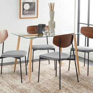 Safavieh Averill Glass Dining Table - Modern Minimalist Design With Clear Top & Natural Wood Legs For Versatile Elegance DTB5806A