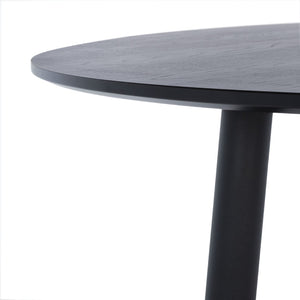Safavieh Kamala Round Dining Table - Jet Black Elegance With Gold-Capped Legs For Modern Dining Spaces DTB5807A