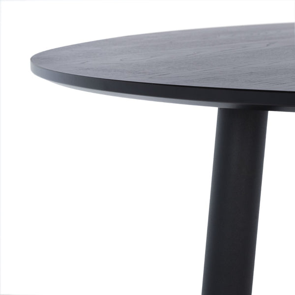 Safavieh Kamala Round Dining Table - Jet Black Elegance With Gold-Capped Legs For Modern Dining Spaces DTB5807A