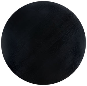 Safavieh Kamala Round Dining Table - Jet Black Elegance With Gold-Capped Legs For Modern Dining Spaces DTB5807A