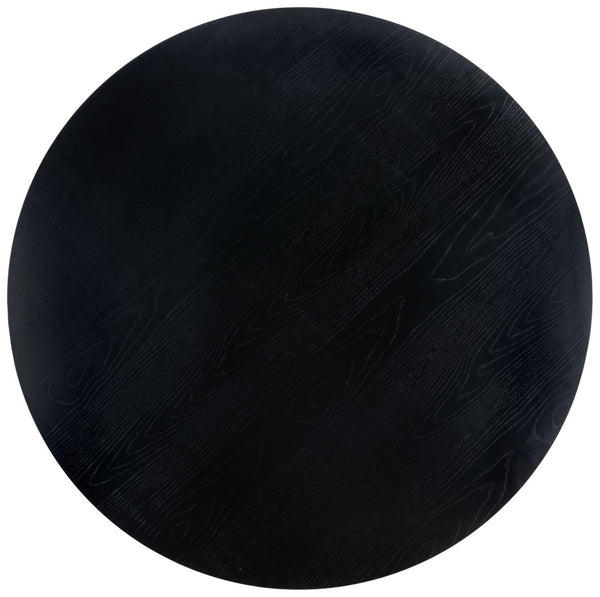 Safavieh Kamala Round Dining Table - Jet Black Elegance With Gold-Capped Legs For Modern Dining Spaces DTB5807A