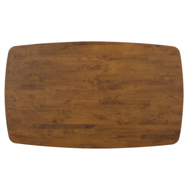 Safavieh Pelant Solid Rubberwood Dining Table Seats Four with Sharp Mid-Century Modern Lines Walnut DTB5900A