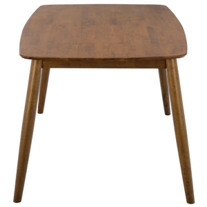 Safavieh Pelant Solid Rubberwood Dining Table Seats Four with Sharp Mid-Century Modern Lines Walnut DTB5900A