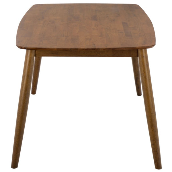 Safavieh Pelant Solid Rubberwood Dining Table Seats Four with Sharp Mid-Century Modern Lines Walnut DTB5900A