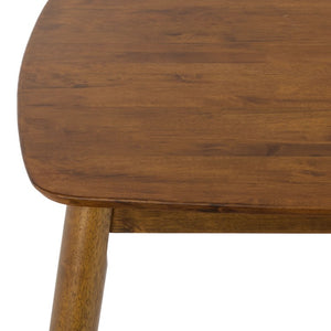 Safavieh Pelant Solid Rubberwood Dining Table Seats Four with Sharp Mid-Century Modern Lines Walnut DTB5900A