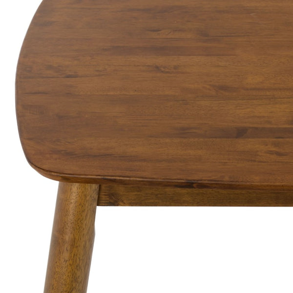 Safavieh Pelant Solid Rubberwood Dining Table Seats Four with Sharp Mid-Century Modern Lines Walnut DTB5900A