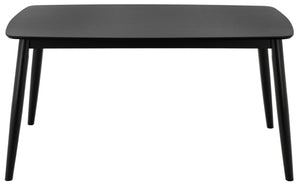 Safavieh Pelant Solid Rubberwood Dining Table Seats Four with Sharp Mid-Century Modern Lines Black DTB5900B