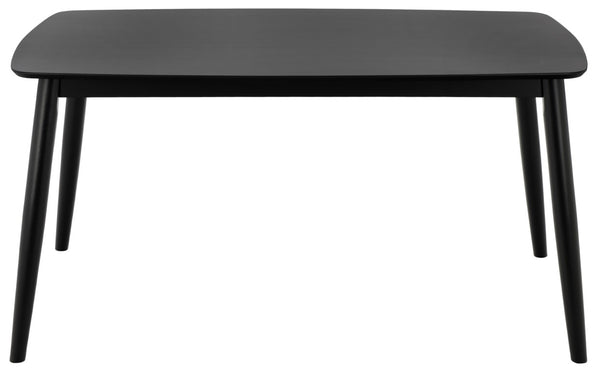 Safavieh Pelant Solid Rubberwood Dining Table Seats Four with Sharp Mid-Century Modern Lines Black DTB5900B