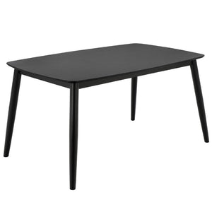 Safavieh Pelant Solid Rubberwood Dining Table Seats Four with Sharp Mid-Century Modern Lines Black DTB5900B