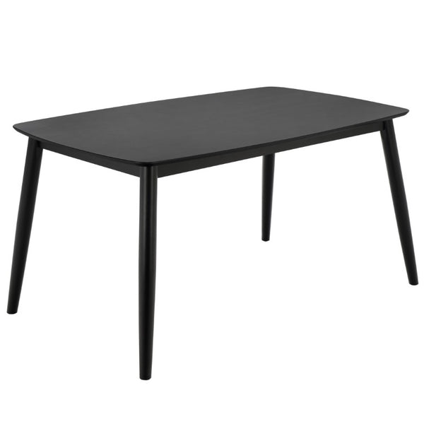 Safavieh Pelant Solid Rubberwood Dining Table Seats Four with Sharp Mid-Century Modern Lines Black DTB5900B