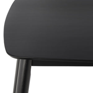 Safavieh Pelant Solid Rubberwood Dining Table Seats Four with Sharp Mid-Century Modern Lines Black DTB5900B