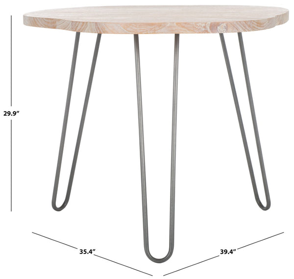 Safavieh Mindy Wood Top Dining Table - Vintage-Inspired Chic Design For Modern Homes And Elegant Dining Spaces Natural / Grey DTB6500A
