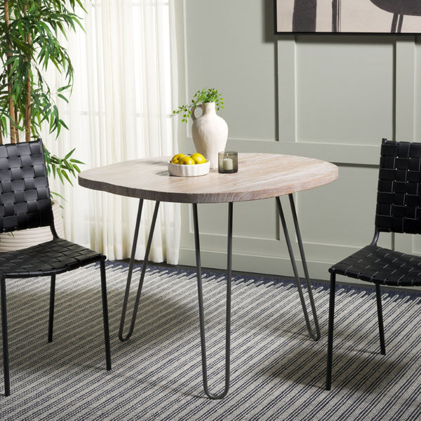 Safavieh Mindy Wood Top Dining Table - Vintage-Inspired Chic Design For Modern Homes And Elegant Dining Spaces Natural / Grey DTB6500A