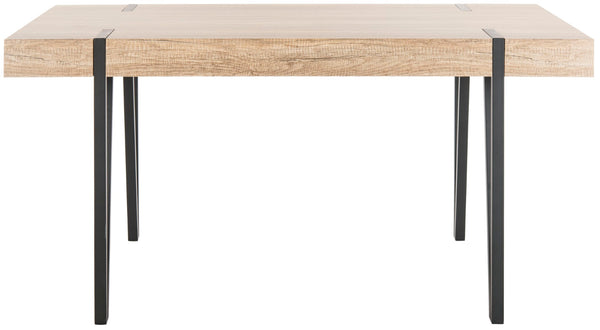 Safavieh Alyssa Rustic Midcentury Dining Table - Canyon Grey Wood Top With Sturdy Hairpin Legs For Versatile Style Multi/Brown/Black Metal Legs DTB7000A