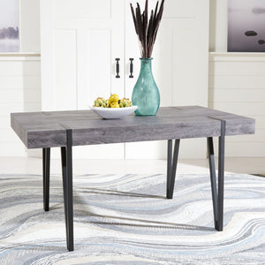 Safavieh Alyssa Rustic Midcentury Dining Table - Canyon Grey Wood Top With Sturdy Hairpin Legs For Versatile Style Black Oak / Black Legs DTB7000B