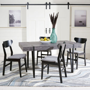 Safavieh Alyssa Rustic Midcentury Dining Table - Canyon Grey Wood Top With Sturdy Hairpin Legs For Versatile Style Black Oak / Black Legs DTB7000B