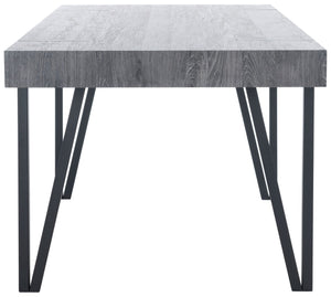 Safavieh Alyssa Rustic Midcentury Dining Table - Canyon Grey Wood Top With Sturdy Hairpin Legs For Versatile Style Black Oak / Black Legs DTB7000B