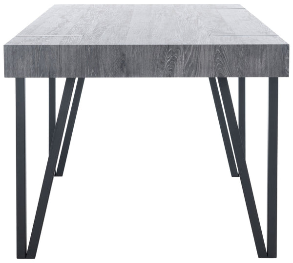 Safavieh Alyssa Rustic Midcentury Dining Table - Canyon Grey Wood Top With Sturdy Hairpin Legs For Versatile Style Black Oak / Black Legs DTB7000B