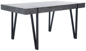 Safavieh Alyssa Rustic Midcentury Dining Table - Canyon Grey Wood Top With Sturdy Hairpin Legs For Versatile Style Black Oak / Black Legs DTB7000B