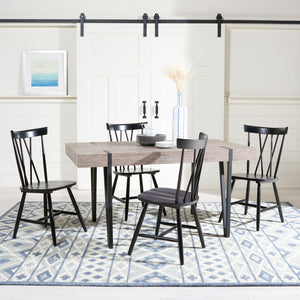 Safavieh Alyssa Rustic Midcentury Dining Table - Canyon Grey Wood Top With Sturdy Hairpin Legs For Versatile Style Grey Oak / Black Legs DTB7000C