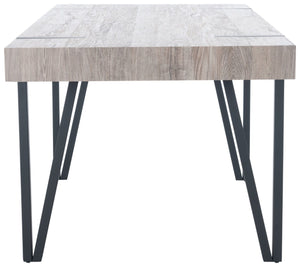 Safavieh Alyssa Rustic Midcentury Dining Table - Canyon Grey Wood Top With Sturdy Hairpin Legs For Versatile Style Grey Oak / Black Legs DTB7000C