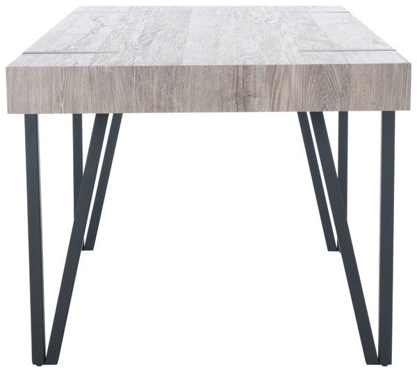 Safavieh Alyssa Rustic Midcentury Dining Table - Canyon Grey Wood Top With Sturdy Hairpin Legs For Versatile Style Grey Oak / Black Legs DTB7000C