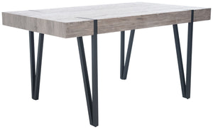 Safavieh Alyssa Rustic Midcentury Dining Table - Canyon Grey Wood Top With Sturdy Hairpin Legs For Versatile Style Grey Oak / Black Legs DTB7000C