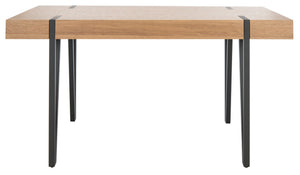 Safavieh Alyssa Rustic Midcentury Dining Table - Canyon Grey Wood Top With Sturdy Hairpin Legs For Versatile Style Natural Brown / Black Legs DTB7000D