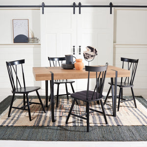 Safavieh Alyssa Rustic Midcentury Dining Table - Canyon Grey Wood Top With Sturdy Hairpin Legs For Versatile Style Natural Brown / Black Legs DTB7000D
