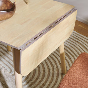 Damarius Drop-Leaf Dining Table With Space-Saving Design, Modern Minimalist Wood Top For Small Homes