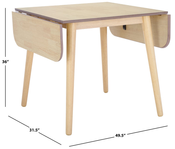 Damarius Drop-Leaf Dining Table With Space-Saving Design, Modern Minimalist Wood Top For Small Homes